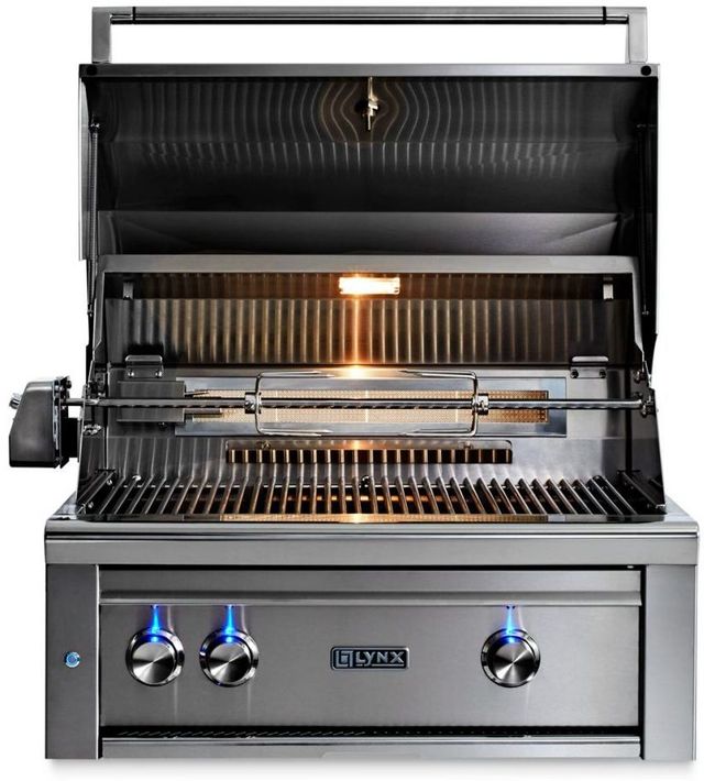LYNX® Professional 2-Burner Stainless Steel Built-In Natural Gas Grill with 1 Trident Infrared Burner, 1 Ceramic Burner and Rotisserie-2
