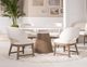 Legacy Classic Melrose Cloud White Round Dining Table with Dessert Oak Base-1
