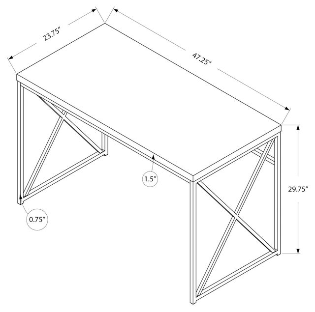 Monarch Specialties Inc. Brown Reclaimed Wood 48" Computer Desk-2
