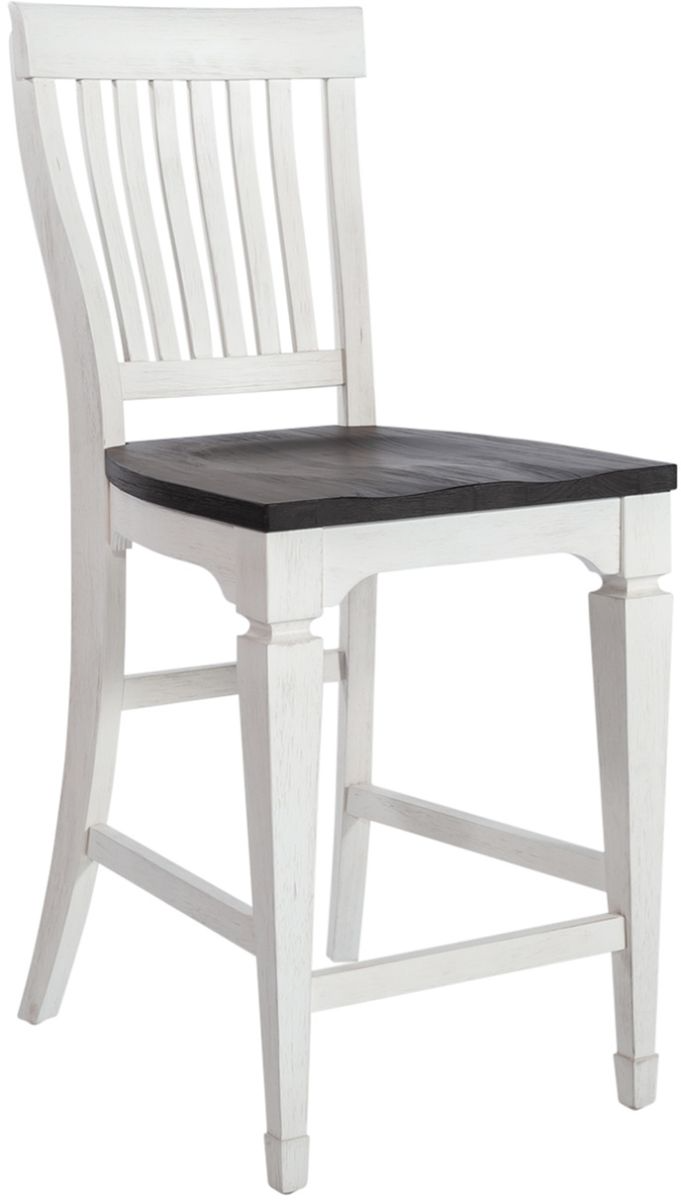 Liberty Furniture Allyson Park Charcoal/Wirebrushed White Counter Slat Back Chair