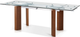 Korson Furniture Rocco Rectangular Glass Top Extension Dining Table with Walnut Legs-0