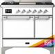 Ilve® Majestic III 40" Custom Pro Style Dual Fuel Liquid Propane Range with Solid Door and Chrome Trim-0