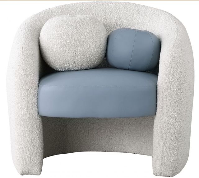 Meridian Furniture Acadia Blue/Cream Accent Chair-1