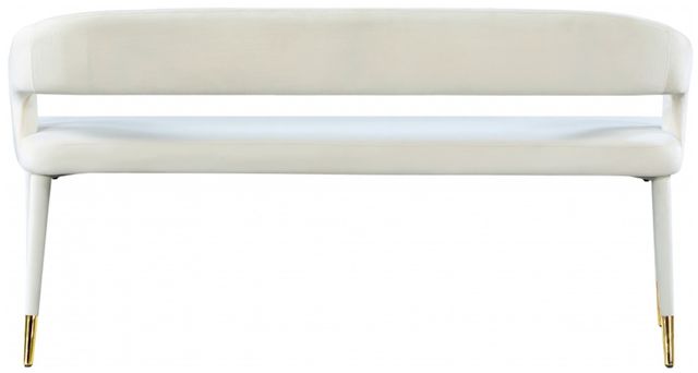 Meridian Furniture Destiny Cream Velvet Bench-3