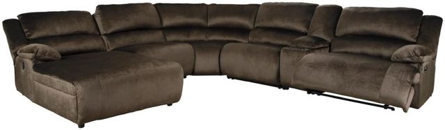 Signature Design by Ashley® Clonmel 6-Piece Chocolate Manual Reclining Left-Arm Facing Sectional and Chaise-0