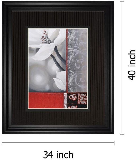 Classy Living Jasmin Zara Copley Bohemia Flora White 34" Wall Art-2