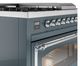 Ilve® Nostalgie II Noblesse 48'' Blue Gray Pro Style Dual Fuel Range with Chrome Trim-4