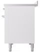 Ilve® Nostalgie II Series 48" White Pro Style Induction Range with Chrome Trim-3