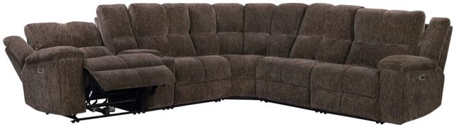 Parker House® Bronco 6-Piece Plush Umber Power Reclining L-Shape Sectional-1