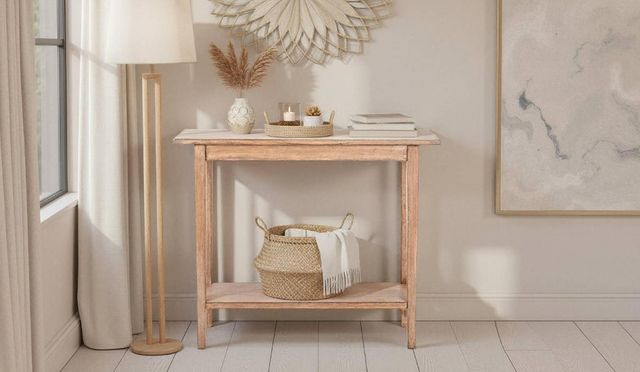 Nest Home Collections Rita Antique Natural Small Console Table-1