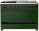 Ilve® Majestic III 48" Emerald Green Pro Style Dual Fuel Liquid Propane Range with French Top and Burnished Trim-2