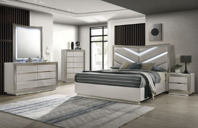 Furniture of America® Ventnor 4-Piece Gray Queen Bedroom Set-2