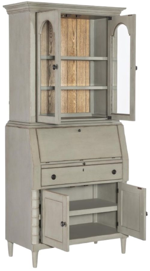 Legacy Classic Vintage Market Barnwood Oak/Northern Moss Secretary Cabinet-2