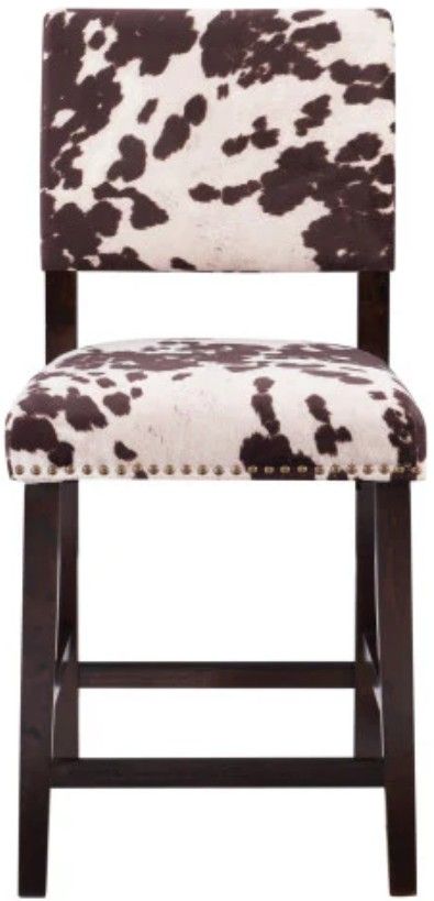 Linon Corey Brown Cow Print Counter Stool-3