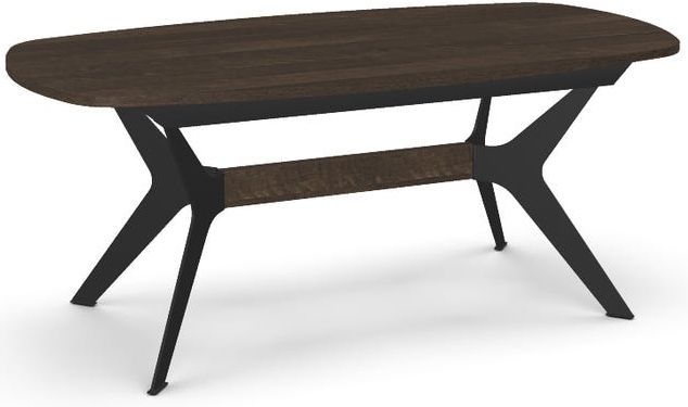 Amisco Customizable Boomerang Birch Veneer Table with Radius Corner Butterfly Leaf Tabletop-0