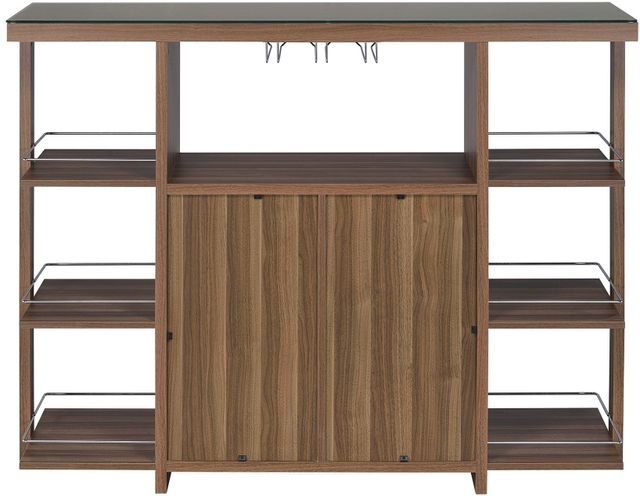 Coaster® Evelio Walnut Bar Unit with Wine Bottle Storage-1
