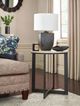 Hammary® Portrait Flat White Round End Table with Matte Black Base-1