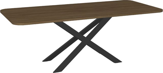 Amisco Customizable Ascencio 84" Rectangular Dining Table with Radius Corners and 1" Thermo Fused Laminate Top-0