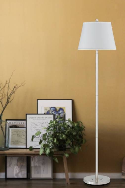 Cal® Lighting & Accessories Andros Brushed Steel Floor Lamp-1