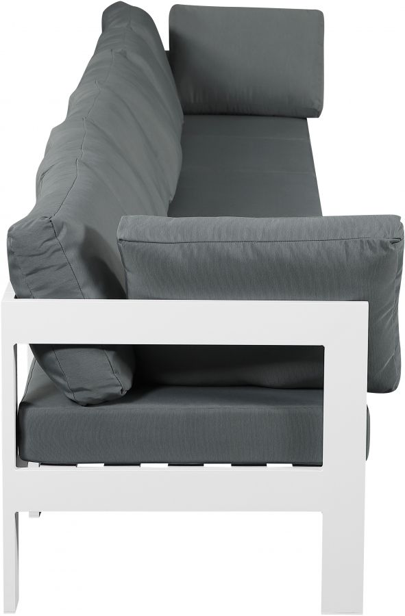 Meridian Furniture Nizuc 6-Piece Gray/White Aluminum/Fabric Outdoor Patio Modular Sectional-2