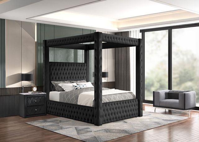 Crown Mark Annabelle Black Queen Canopy Bed-1