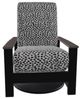 Telescope Casual Leeward Agra Classic/Black Fabric/Polymer Outdoor Cushion Swivel Hidden Rocker with Boardwalk Rustic Arms-1