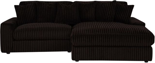 Coaster® Blaine 2-Piece Chocolate Brown Upholstered Reversible Chaise Sectional Sofa-1