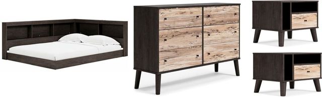 Signature Design by Ashley® Piperton 4-Piece Brown Full Bookcase Storage Bed Set-0