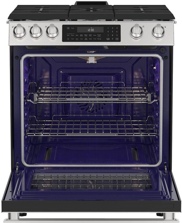 Sharp 30” Stainless Steel Slide-In Gas Range with True European Convection-1