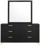 Coaster® Kendall Black Dresser with Mirror Set-1