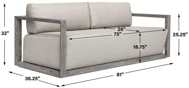 Uttermost® Remsen Dove/Weathered Gray Wooden Outdoor Sofa-2