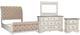 Liberty Furniture Abbey Park 4-Piece Antique White/Weathered Brown California King Sleigh Bedroom Set-0