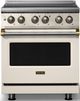 Viking® 5 Series 30" Pure White Pro Style Induction Range with Brushed Brass Trim-0