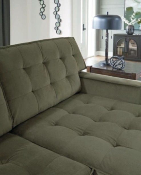 Signature Design by Ashley® Caspian-Town 2-Piece Olive Left-Arm Facing Sectional and Chaise-1