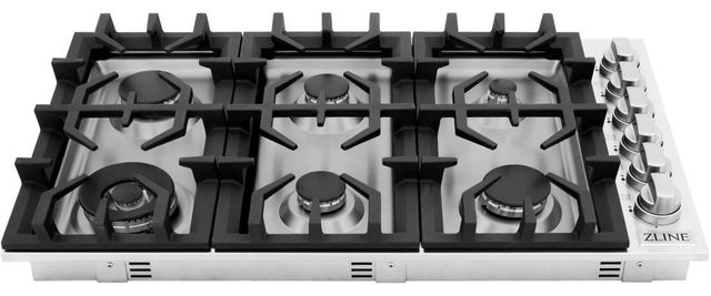 ZLINE 36" Stainless Steel Gas Cooktop with with 6 Burners-2
