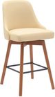 Armen Living Sicily Cream/Walnut Swivel Counter Stool-0