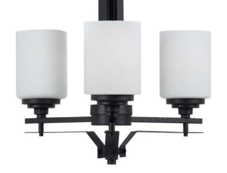 Cal® Lighting & Accessories Judson Iron 3-Light Frosted White Chandelier-1