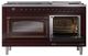 Ilve® Nostalgie II Noblesse 60'' Burgundy Pro Style Dual Fuel Range with Burnished Trim-4