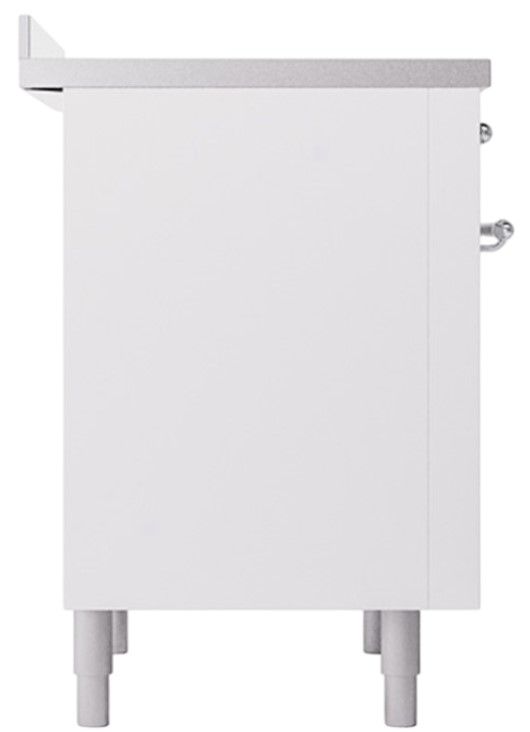 Ilve® Nostalgie II Noblesse 36'' White Pro Style Induction Range with Chrome Trim-2