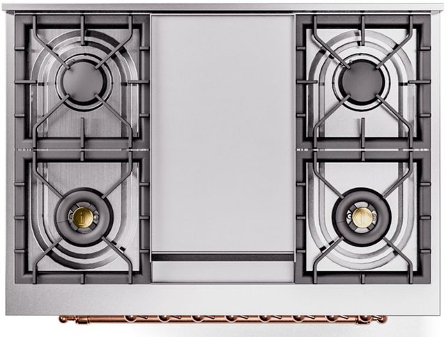 Ilve® Nostalgie II Series 36" Blue Gray Pro Style Dual Fuel Range-2