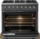 Viking® 5 Series 36" Cast Black Pro Style Dual Fuel (LP) Range with Brushed Brass Trim-1