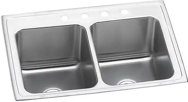 Elkay Lustertone® Classic Lustrous Satin 25" x 19-1/2" x 10-1/8" 3-Hole Equal Double Bowl Drop-in Sink-0