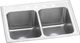 Elkay Lustertone® Classic Lustrous Satin 25" x 19-1/2" x 10-1/8" 3-Hole Equal Double Bowl Drop-in Sink-0