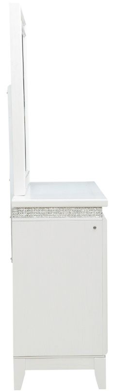 Liberty Furniture Reflections Pearl White/Rhinestone Dresser and Mirror-3