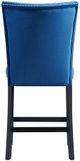 Elements International Francesca Blue Velvet Counter Chair-2