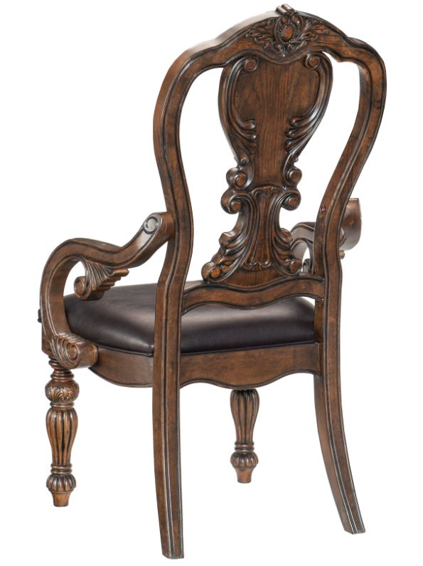 Mazin Furniture Bergen Dark Brown Dining Arm Chair-2