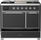 Ilve® Majestic III 40" Graphite Matte Pro Style Dual Fuel Liquid Propane Range with Solid Door and Chrome Trim-1