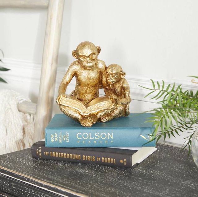 Deco Marche Gold Monkey Sculpture-4