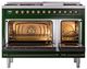 Ilve® Nostalgie II Noblesse 48'' Emerald Green Pro Style Dual Fuel Range with Burnished Trim-2