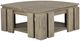 Magnussen Home® Conrad Stone Harbor Gray Pie Shaped Lift Top Cocktail Table with Casters-3